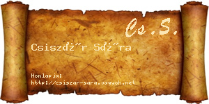 Csiszár Sára névjegykártya
