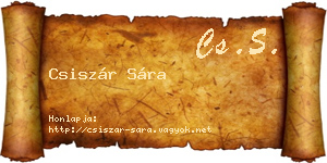 Csiszár Sára névjegykártya
